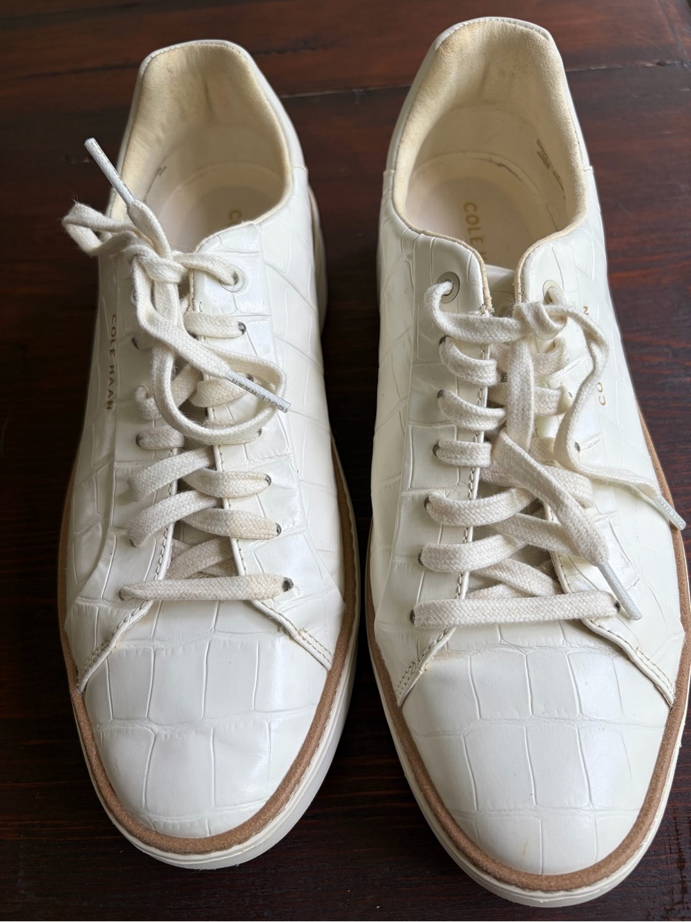 Cole Haan Womens Grand360 Topspin Croc-Embossed Leather Sneakers size  10.5B